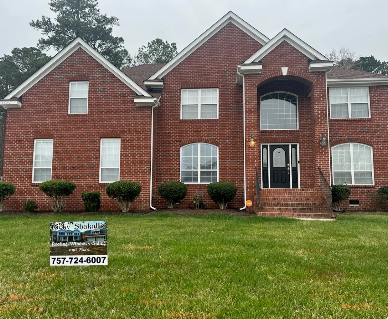 Roof replacement on brick colonial in Virginia Beach